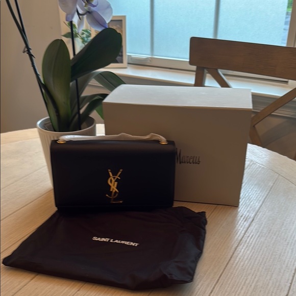 Yves Saint Laurent Black and Gold Clutch - Picture 2 of 11